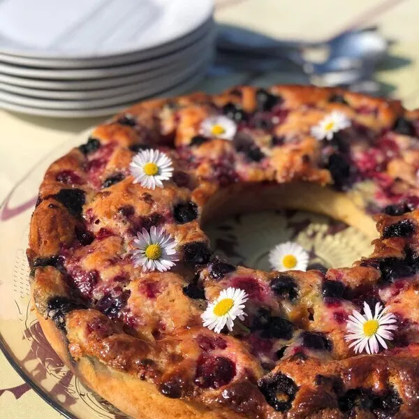 Tarte au sucre et aux fruits rouges