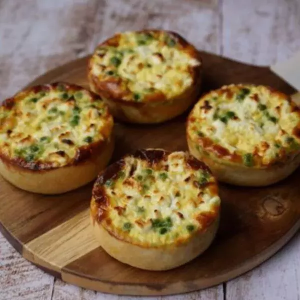 Quiches individuelles petits pois/chèvre