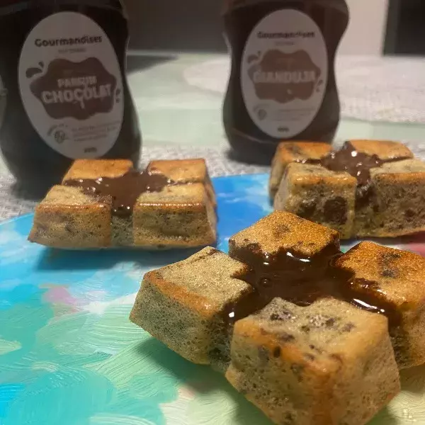 Carrés gourmands chocolat et banane 