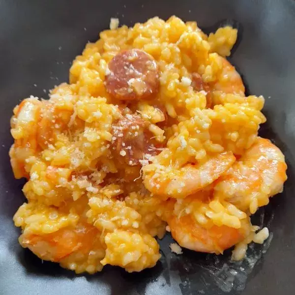 risotto chorizo- crevettes