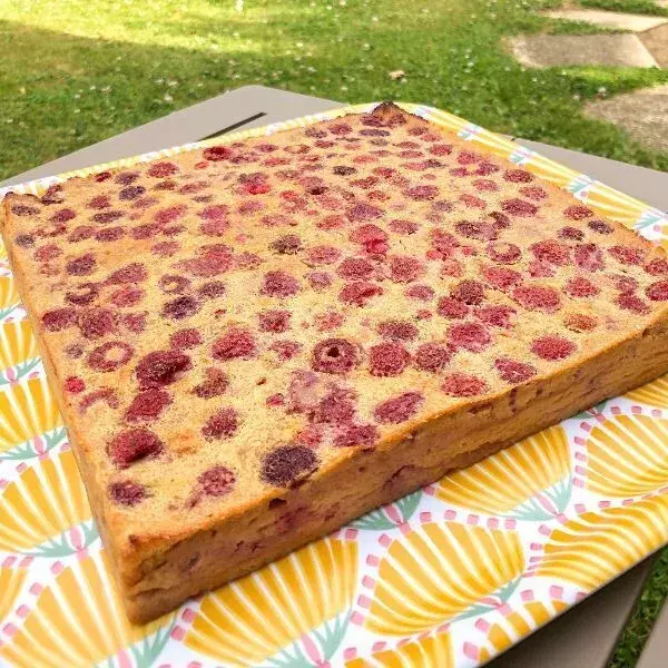 Clafoutis amandine aux framboises