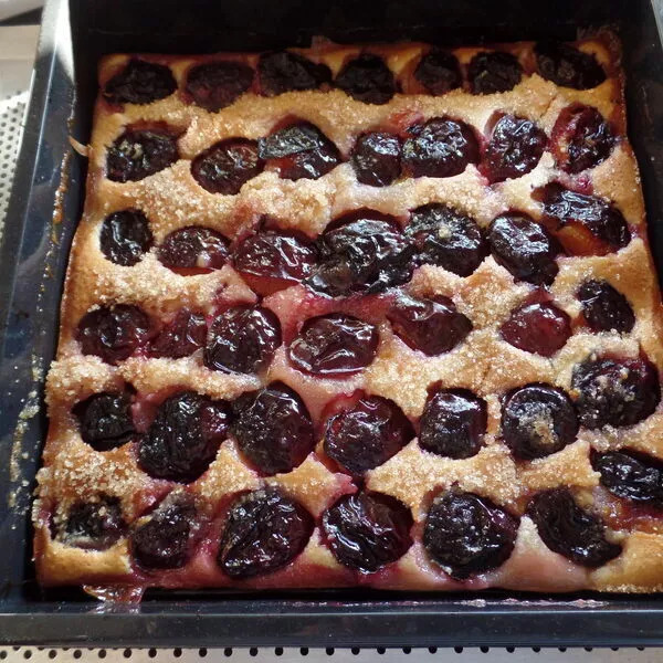 Financier façon tarte aux quetsches