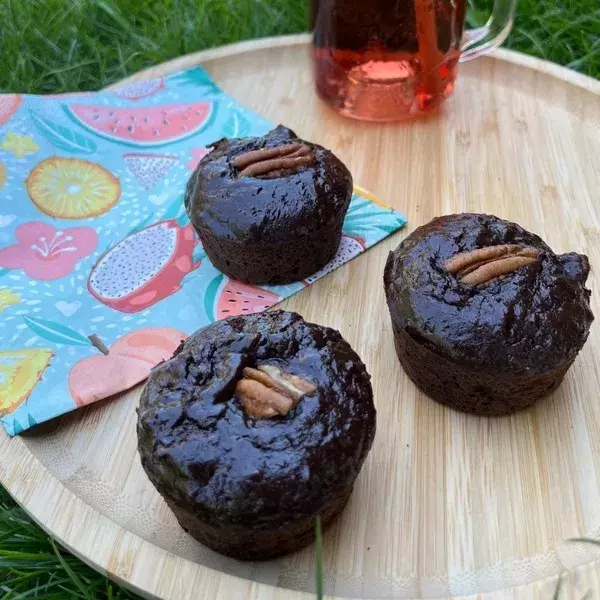 MUFFINS HEALTHY CHOCOLAT COURGETTES PECAN