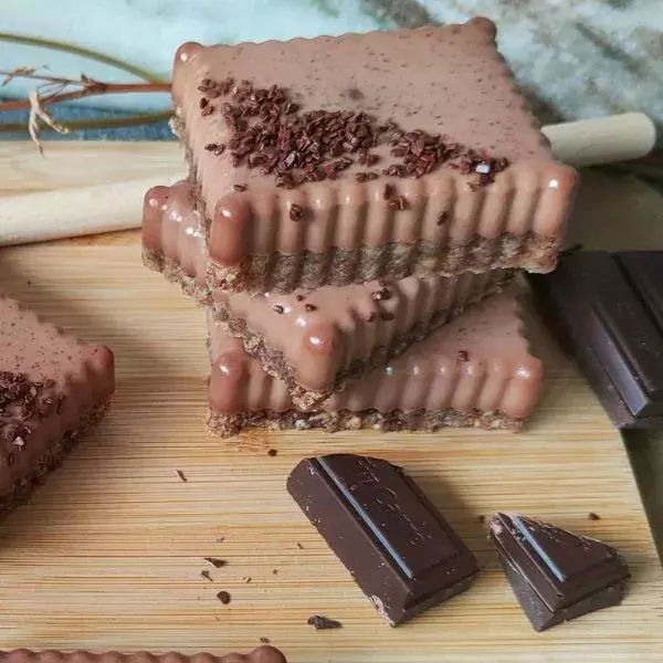 Panna cotta au chocolat sur base biscuitée