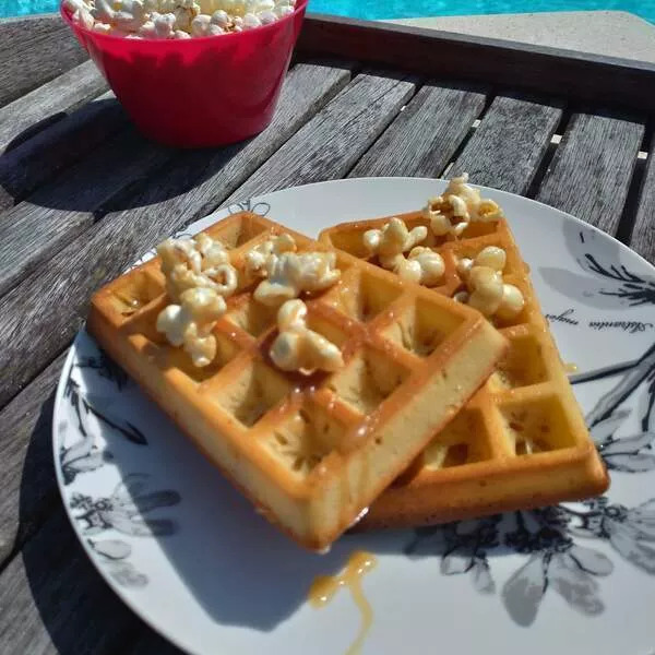 Gaufres au pop-corn et caramel au beurre salé