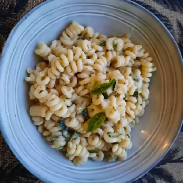 Fusilli à la crème de courgettes