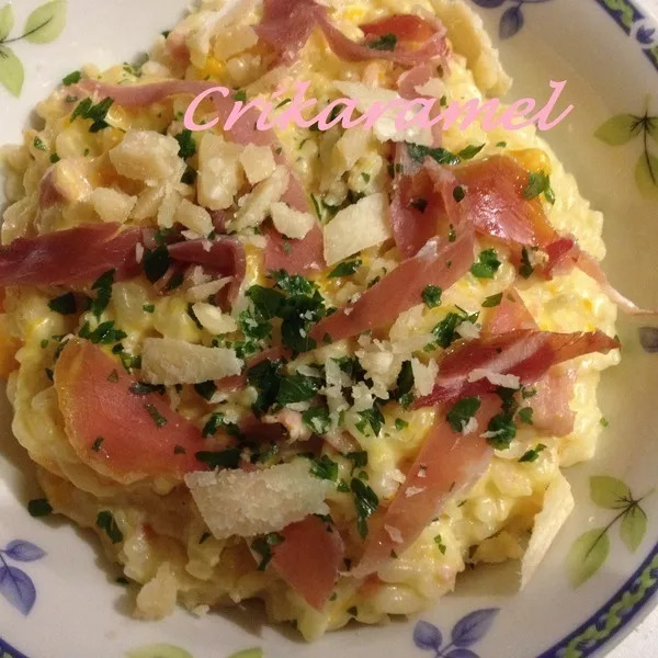 Risotto au potimarron et au bacon