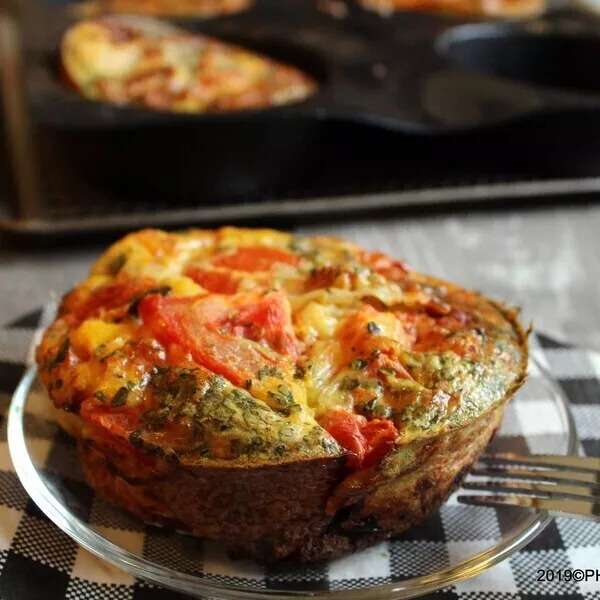 Clafoutis aux tomates et chorizo