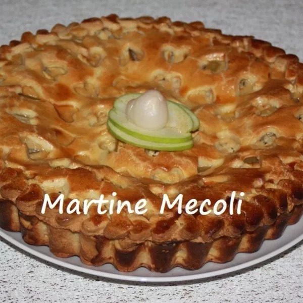 Tarte coeurs crémeuse aux litchis et aux pommes Granny Smith