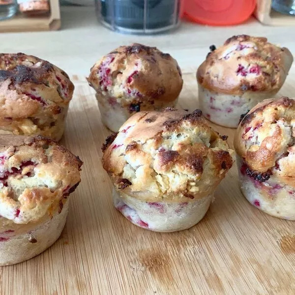 Muffin chocolat blanc & ses framboises