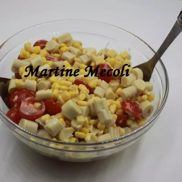 Salade de maïs et coeurs de palmiers pour grande tablée sans cook'in