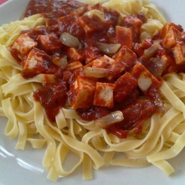 Sauce tomates oignons et Tofu tomates (1 SP WW) 