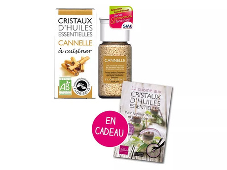 Cristaux d'huiles essentielles Cannelle + livre offert