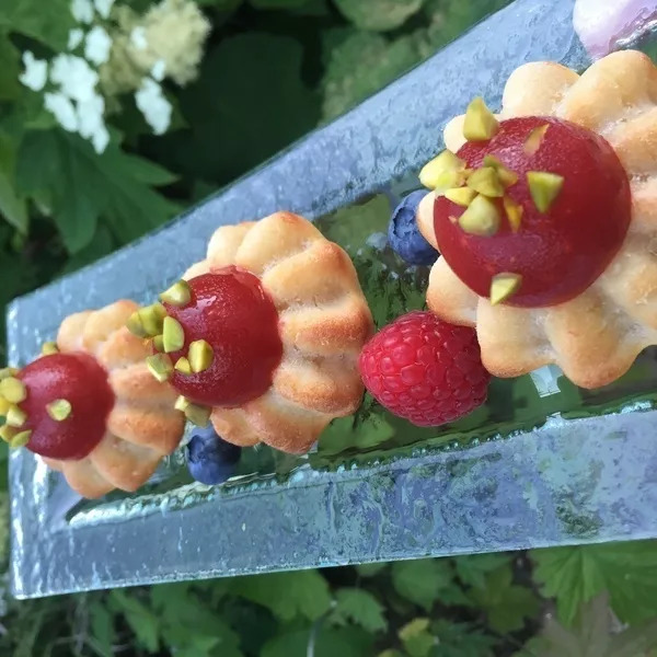 Fleurs passion amande fruits rouges