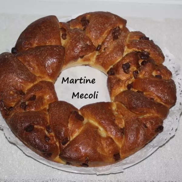 Couronne briochée aux pépites de chocolat