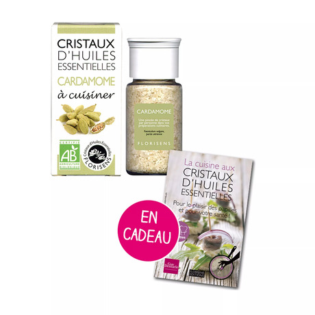 Cristaux d'huiles essentielles Cardamome + Livre offert