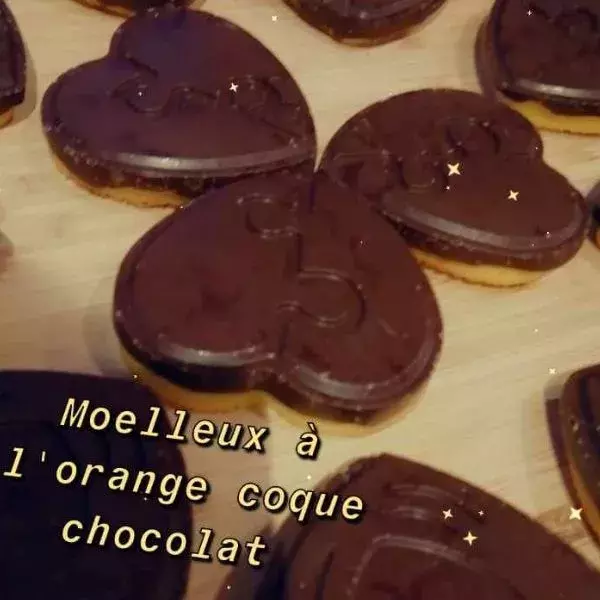 Coeur à l'orange et sa coque chocolat 