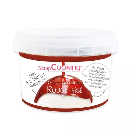 Glaçage miroir rouge irisé prêt à l'emploi 300g