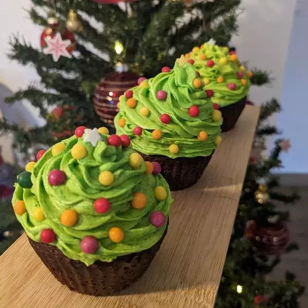 Cupcakes sapin pain d'épices chocolat