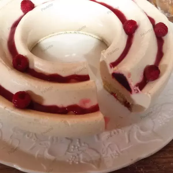 Entremets vanille framboise