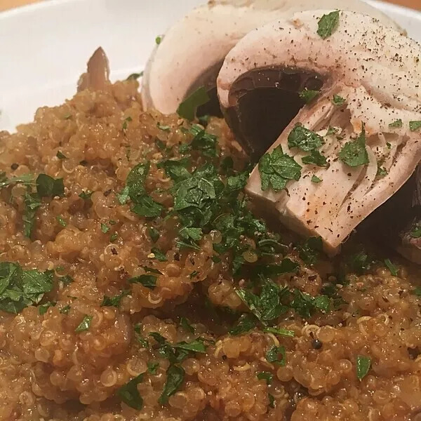 Quisotto aux champignons (quinoa façon risotto)