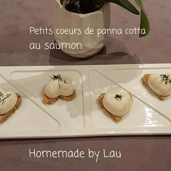 Petits cœurs à la panna cotta de saumon