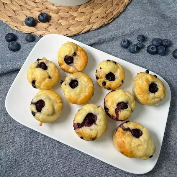 Mini muffins myrtilles ou chocolat light