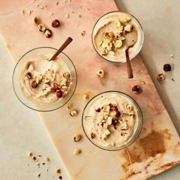 Crème de poire et coco aux noisettes