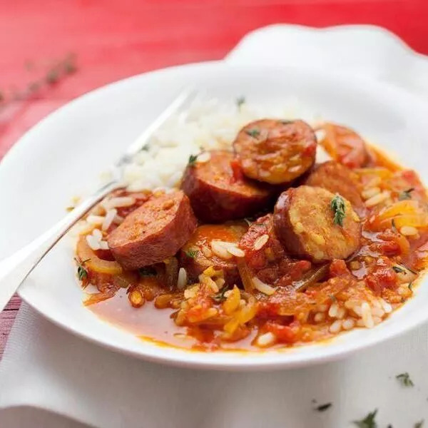 Rougail saucisse (riz)