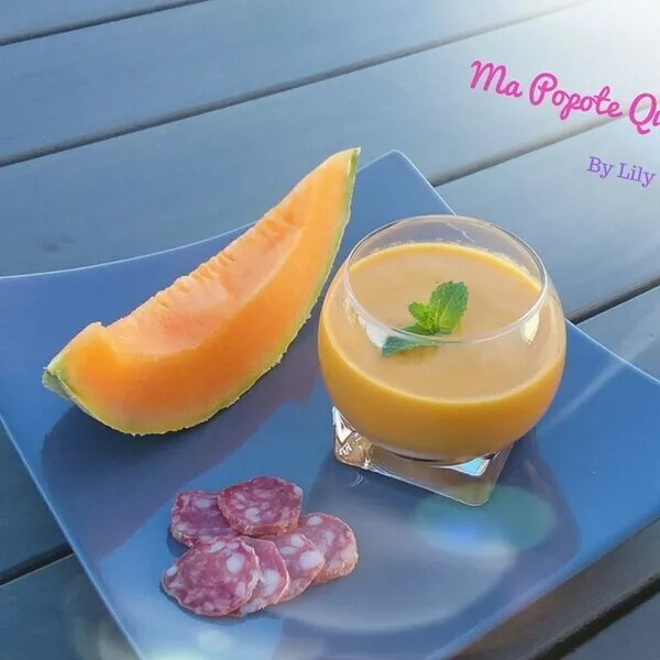 Gaspacho melon-tomate-basilic