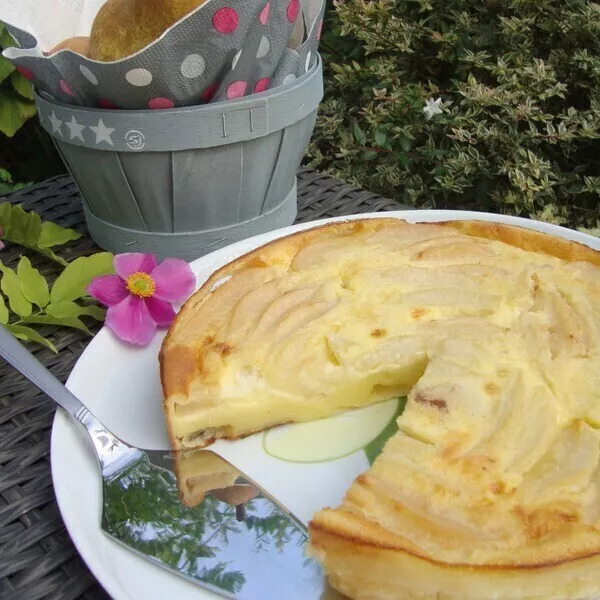 CLAFOUTIS D'AUTOMNE POIRES RAISINS SECS