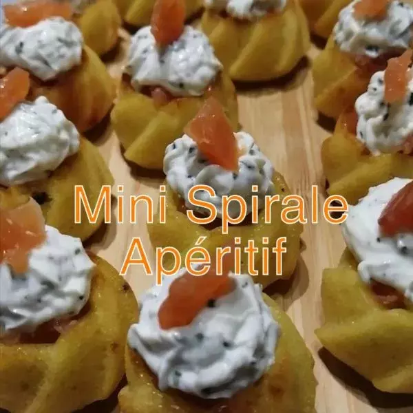 Mini-spirales apéritif moelleux saumon fromage frais 