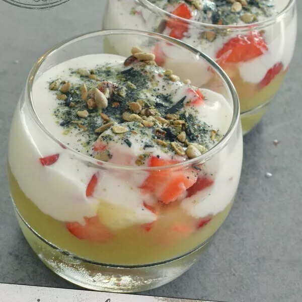 Verrine fraises rhubarbe