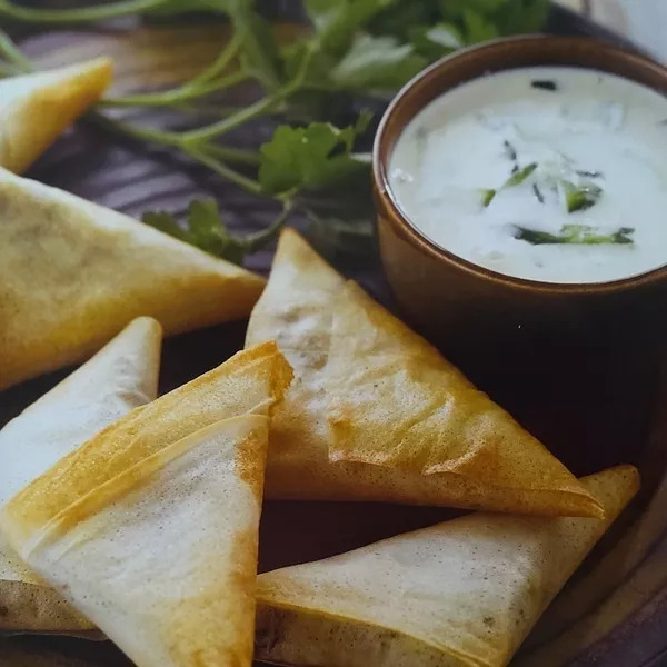 Samossas au chèvre épinards et fenouil 