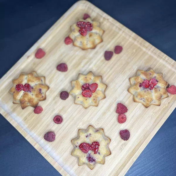 Financier chocolat blanc & framboises