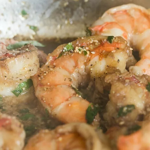 Gambas marinées sauce soja