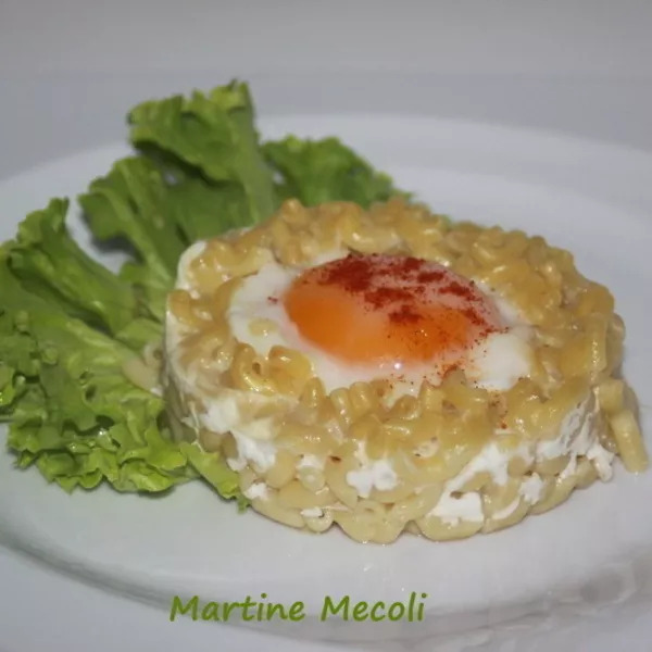 Oeufs sur les coquillettes sans cook'in