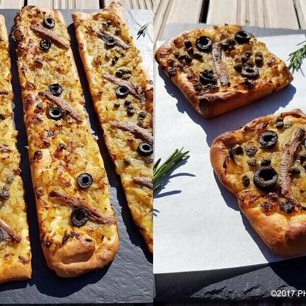 Pissaladière aux câpres et aux anchois