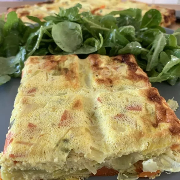 Quiche sans pâte poireaux carottes