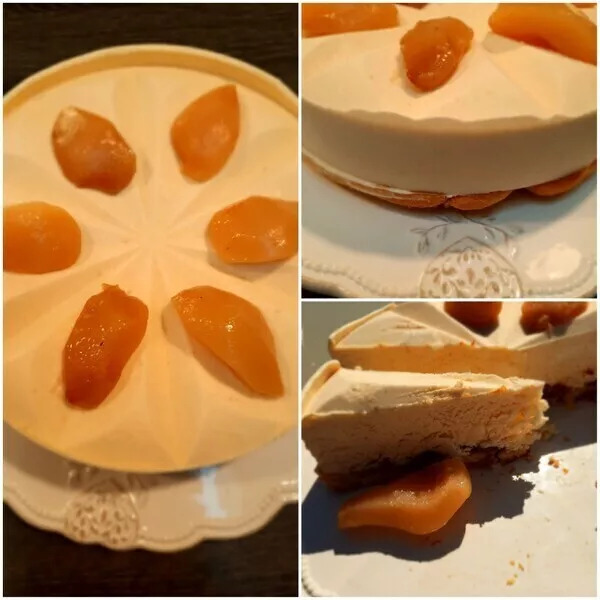 Entremet poires, mascarpone, praliné