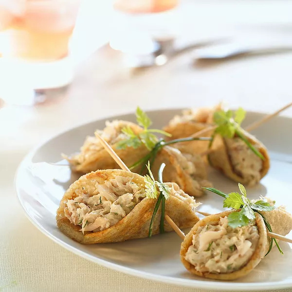 La roulade de galette aux rillettes de maquereau fumé