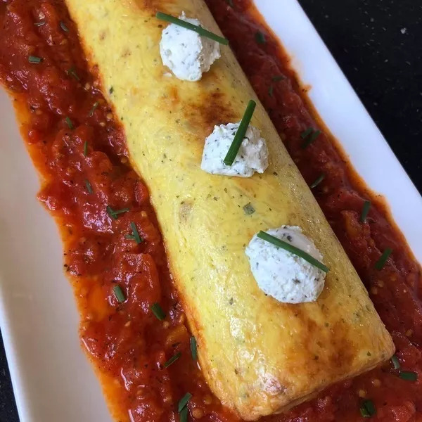 Terrine de courgettes, boursin et concassées de tomates 