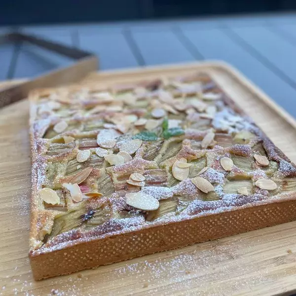 Tarte rhubarbe amande