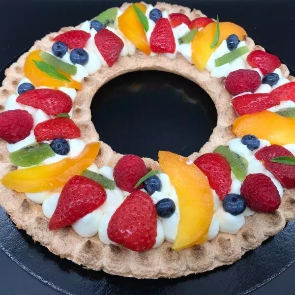 Tarte aux fruits à la verveine 