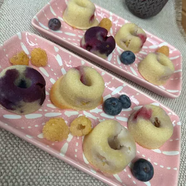 Financier framboise façon mini donuts