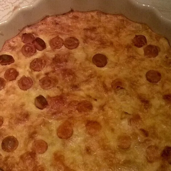 Quiche sans pâte knackis oignons