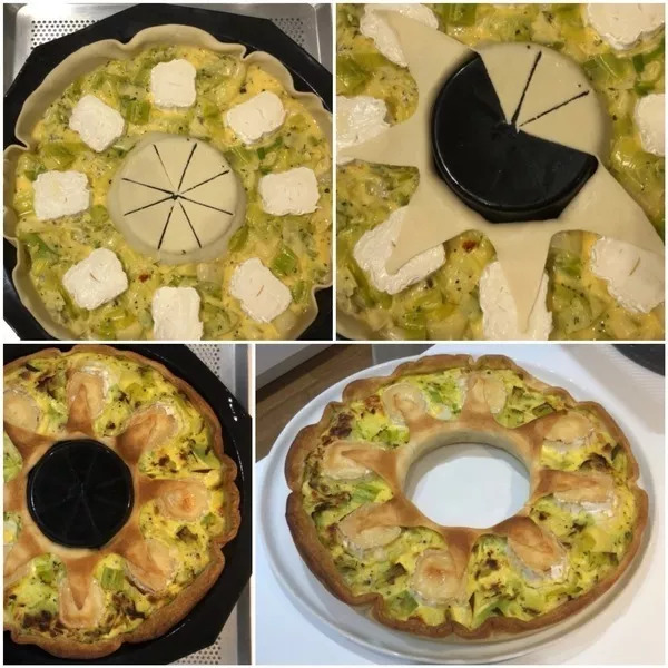 Tarte couronne chèvre & poireaux