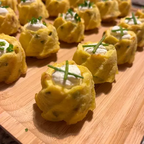 Bouchées aux crevettes et ciboulette