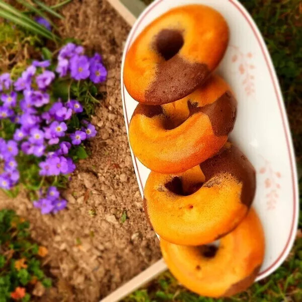 Donuts cacao / vanille façon Saint Michel