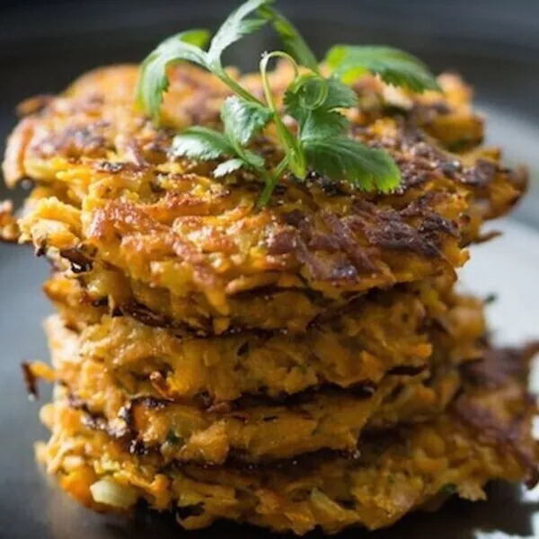 Grumbeerekiechl de patate douce à la coriandre et au gingembre (galette à la poele)